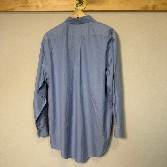 Lands'‎ End Men's Blue and White Stripped Long Sleeve Button Down Size XL - Picture 6 of 6